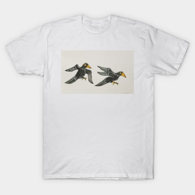 Huginn and Muninn T-Shirt by Thelizardsdream